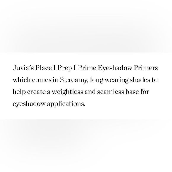 $5❤️‍🔥 Juvia’s Place I Prep, I Prime Eye Lid Primer COLOR 2 👁️ NEW IN BOX - Picture 3 of 4